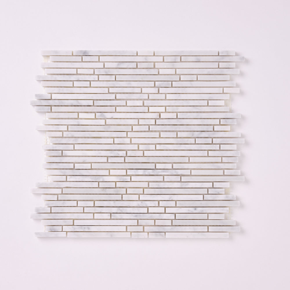 Carrara White Vianden Strips Polished/Honed Marble Tile
