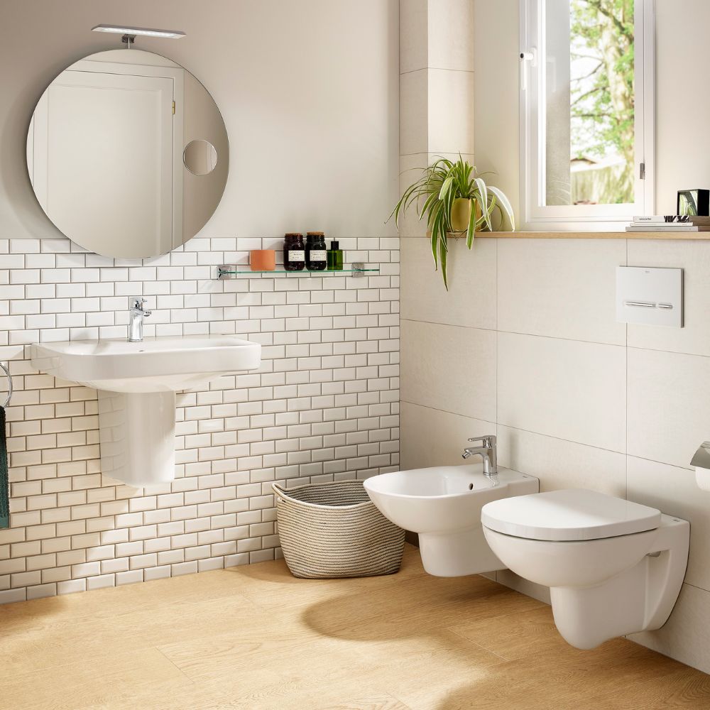 Simple White 2x4 Beveled Ceramic Mosaic Glossy
