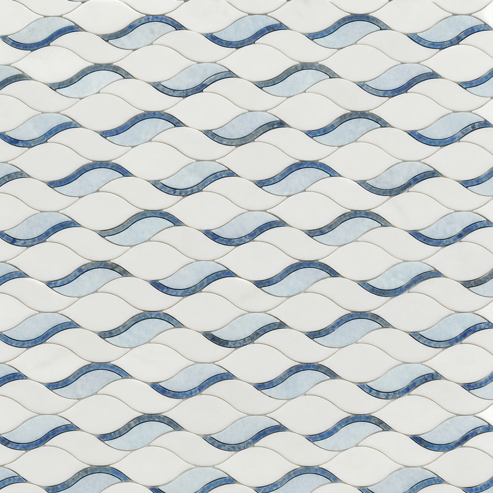 Aegean Royal Sapphire 10.5x11.75 Marble Mosaic Tile — closeup