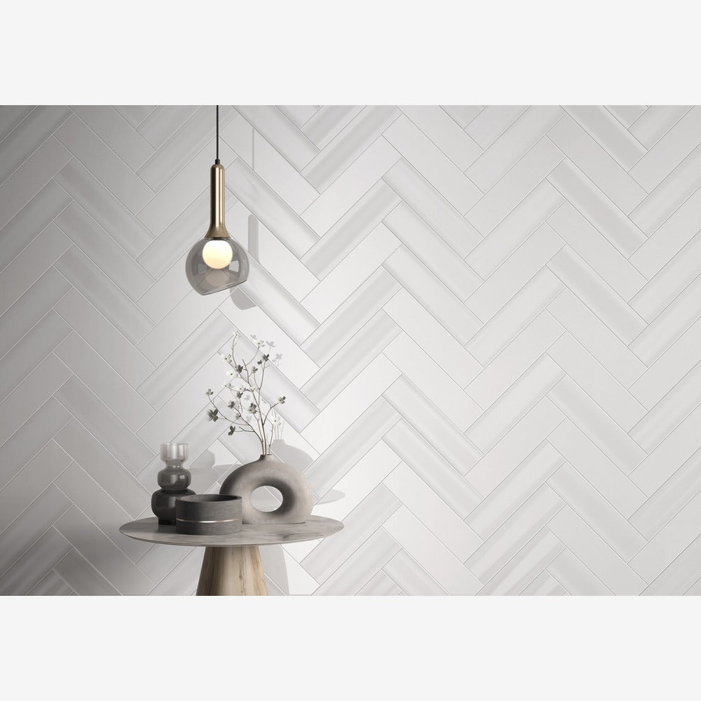 Creston White Ice 3x12 Bright Glossy Ceramic Tile