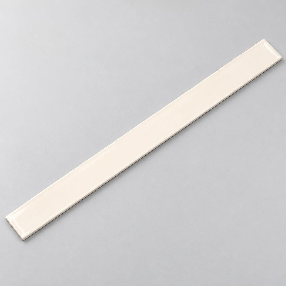 Ambrya opal 2x20 glossy ceramic tile — angled full tile view