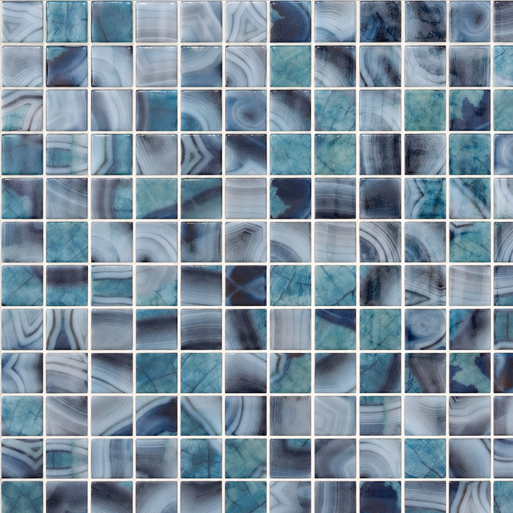 Aquatic Borneo Glass 12.25x18.5 Mosaic Tile Polished — closeup