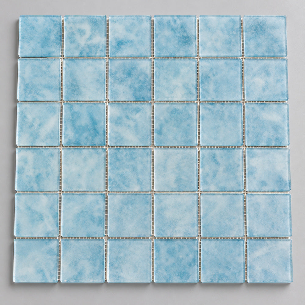 Aquatic Penta Los Blue Glass 12.25x12.25 Mosaic Tile — product