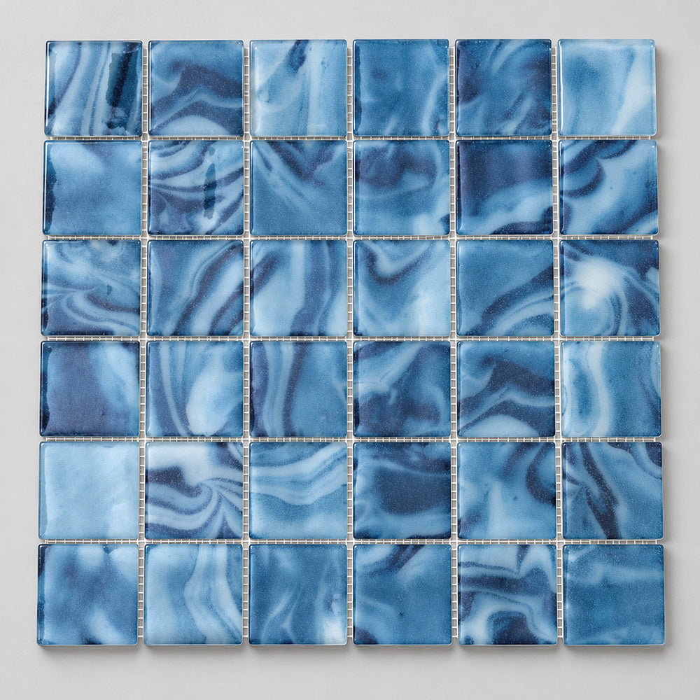 Aquatic Penta Navagio Glass 12.25x12.25 Mosaic Tile — product