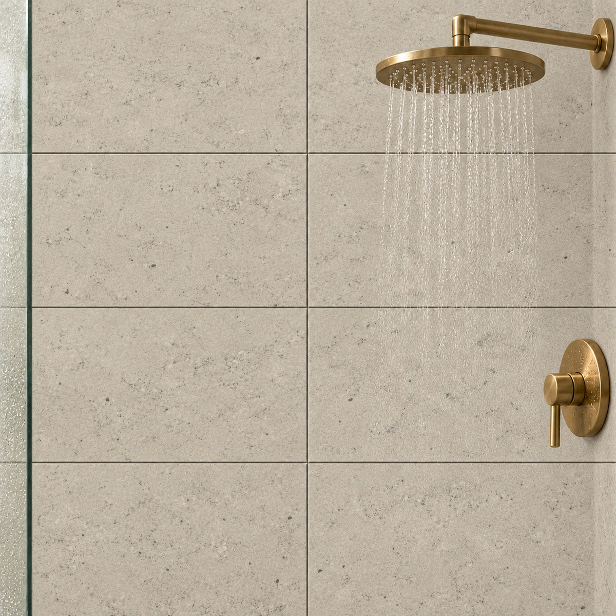 Astral Gris UP 12x24 R Porcelain Matte Tile — bathroom shower wall visualization