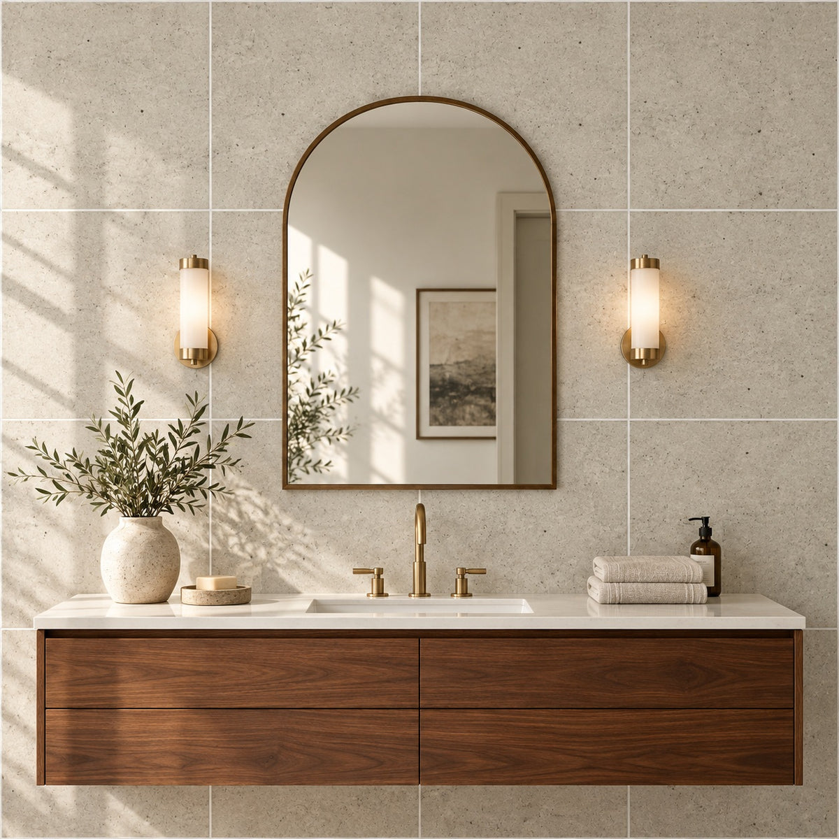 Astral Gris 24x24 R Porcelain Tile Polished — bathroom room visualization