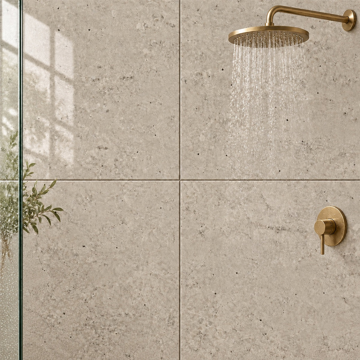 Astral Gris 24x24 R Porcelain Tile Polished — bathroom shower wall visualization