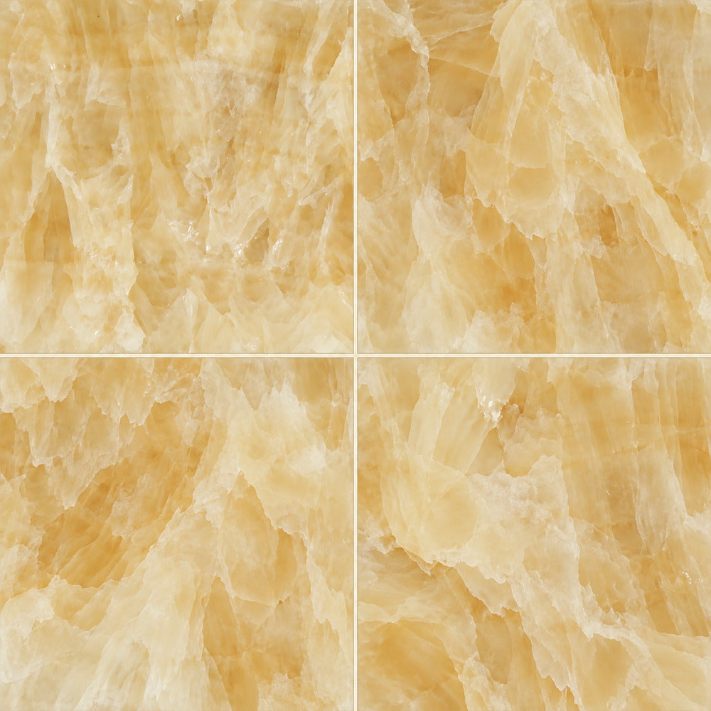 Aurora Onyx 18x18 Field Tile Polished installed close-up
