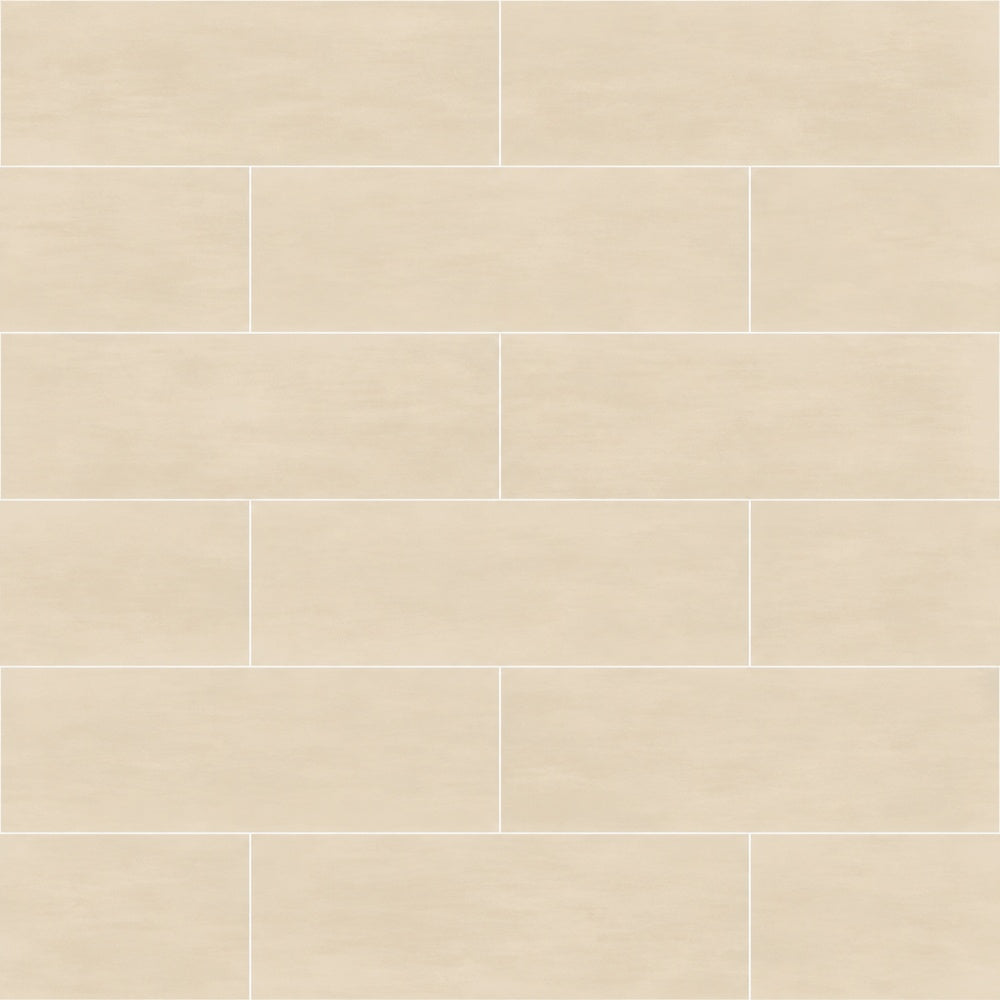 Aurora Beige 8x24 Ceramic Matte Tile installed tile close-up
