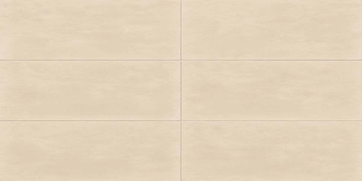 Aurora Beige 8x24 Ceramic Matte Tile — installed tile detail