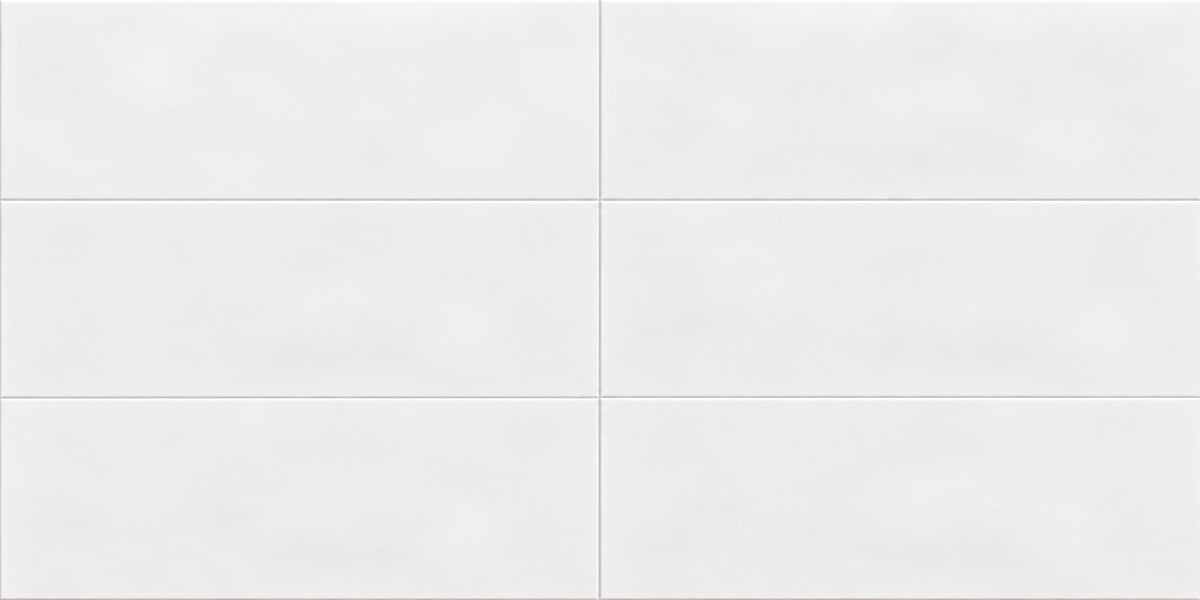 Aurora Blanco 8x24 Ceramic Matte Tile — installed tile detail