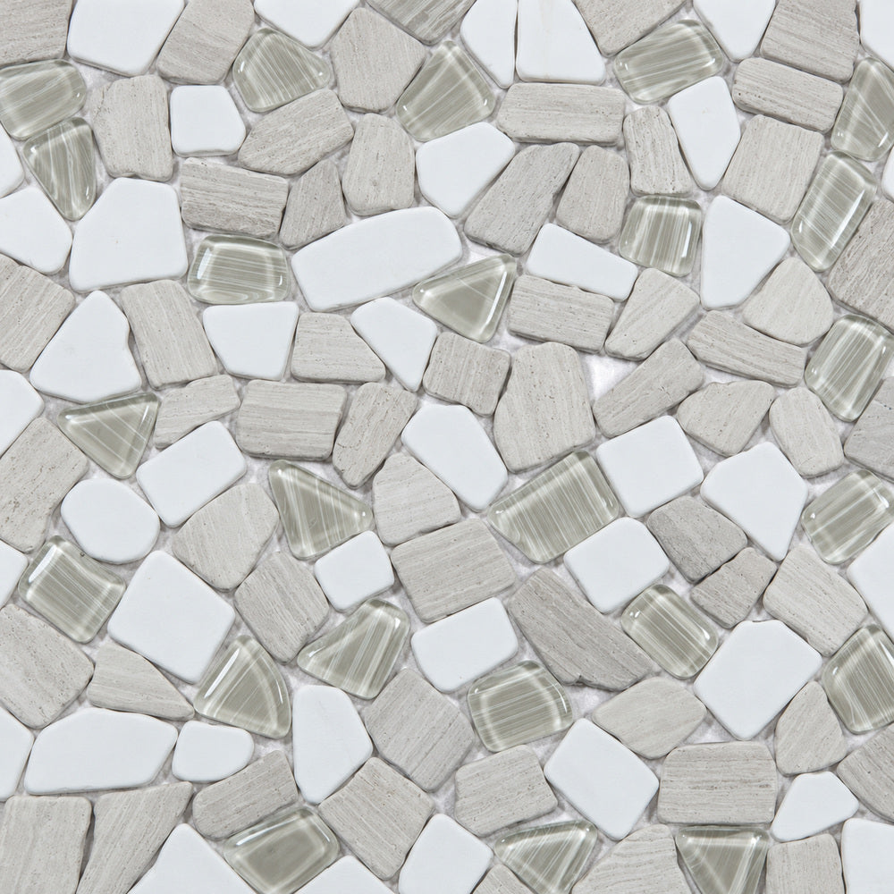 Brimstone Loft 12x12 Mosaic Tile — installed close-up
