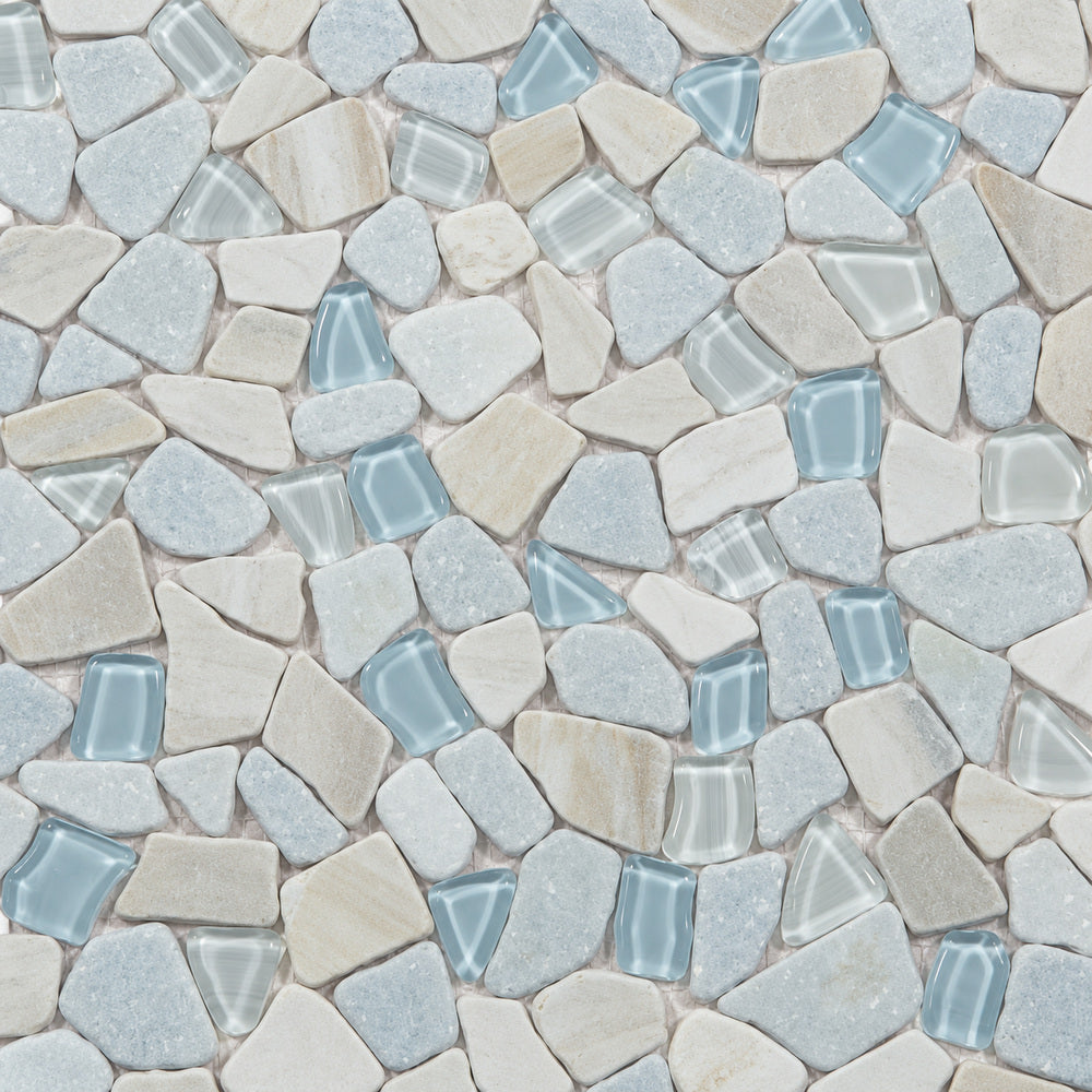 Brimstone Marina 12x12 Mosaic Tile — installed close-up