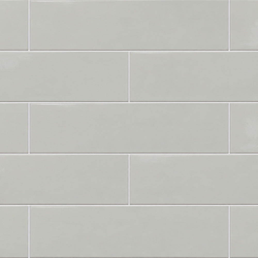 Camden Gris 3x12 Ceramic Tile Glossy — installed close-up