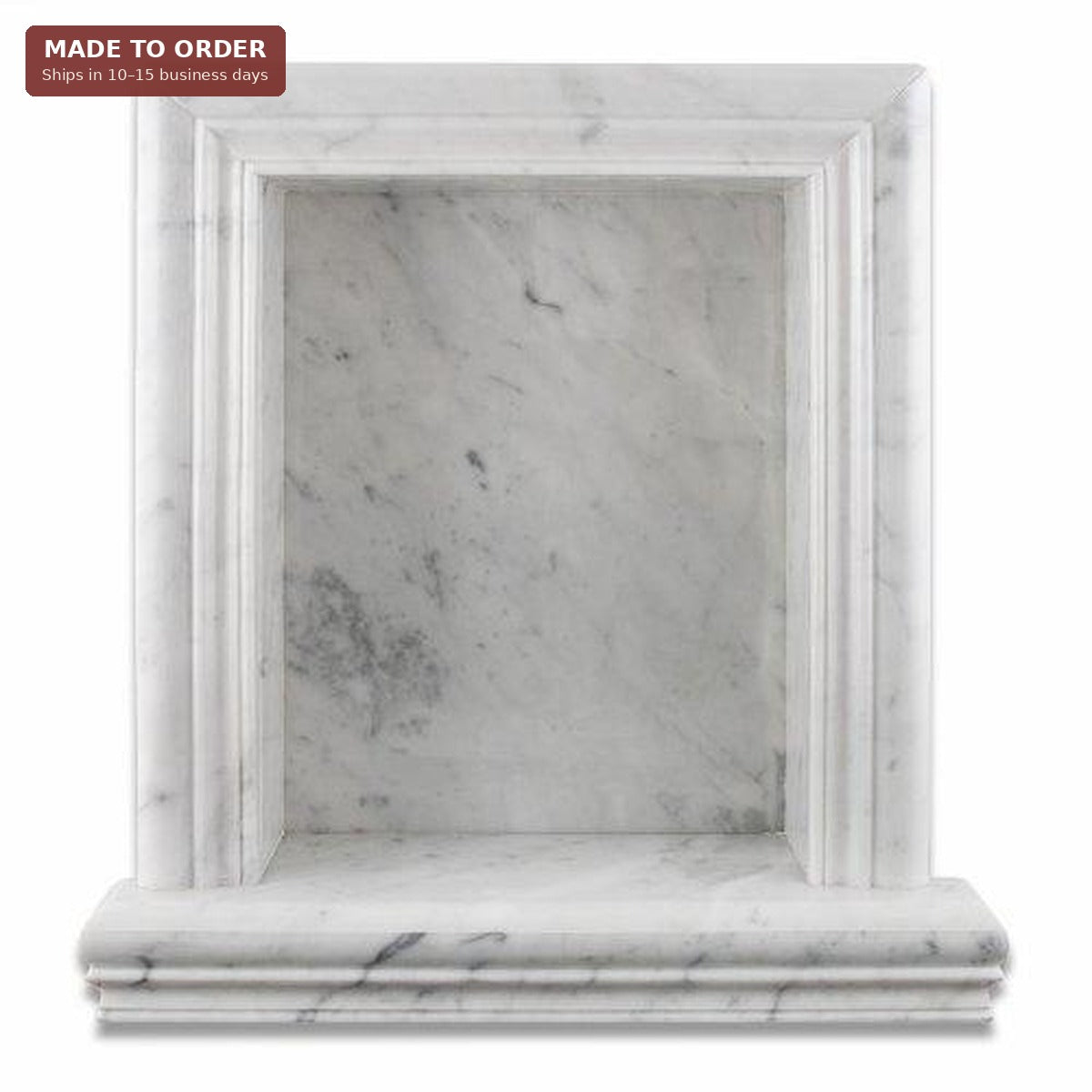 Carrara White marble shampoo niche large - made to order