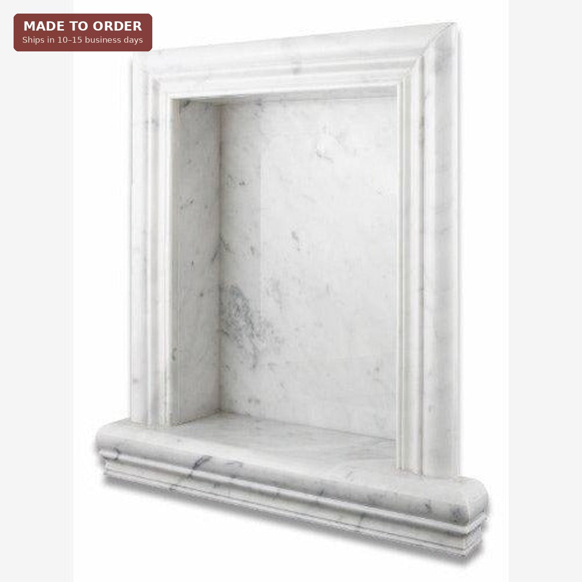 Carrara White marble shampoo niche small - made to order