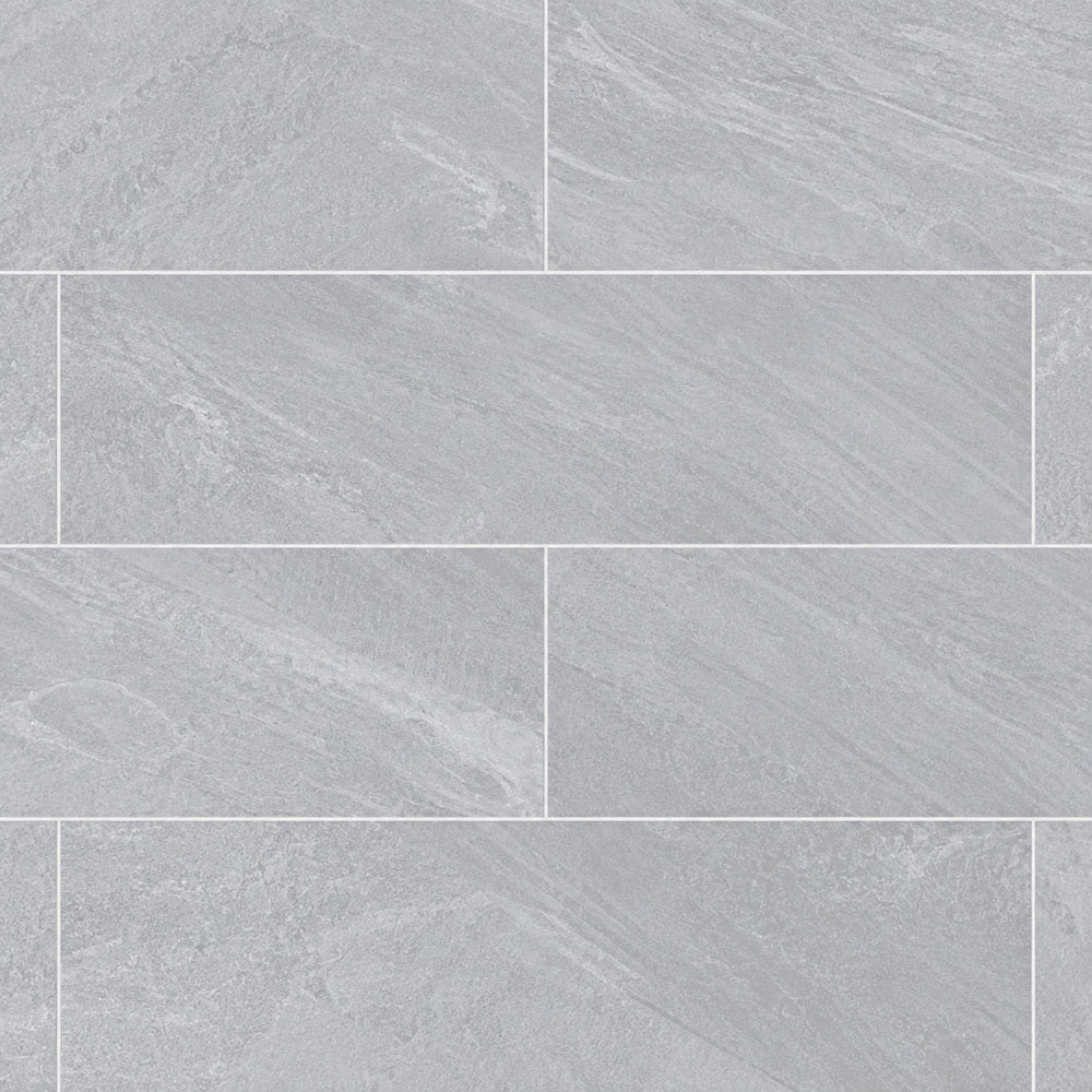 Cardenza Light Grey 3x11 Matte Porcelain Tile — closeup