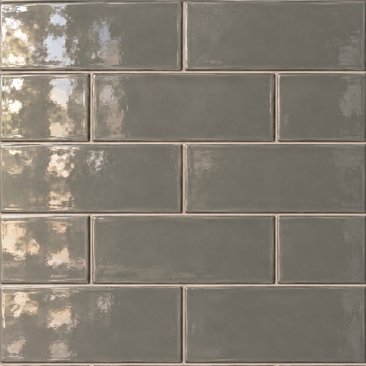 Chanelle Dark Gray 4x10 glossy ceramic tile close-up visualization
