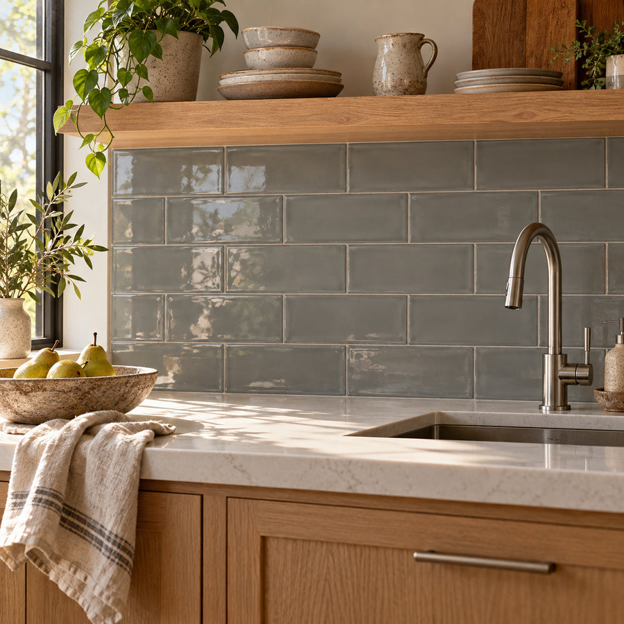 Chanelle Dark Gray 4x10 Ceramic Tile Glossy