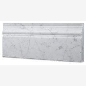 Carrara White Marble 4.75"x12"Baseboard Molding