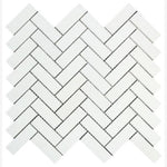 Load image into Gallery viewer, Thassos White Herringbone 1 X 3  Marble Mosaic
