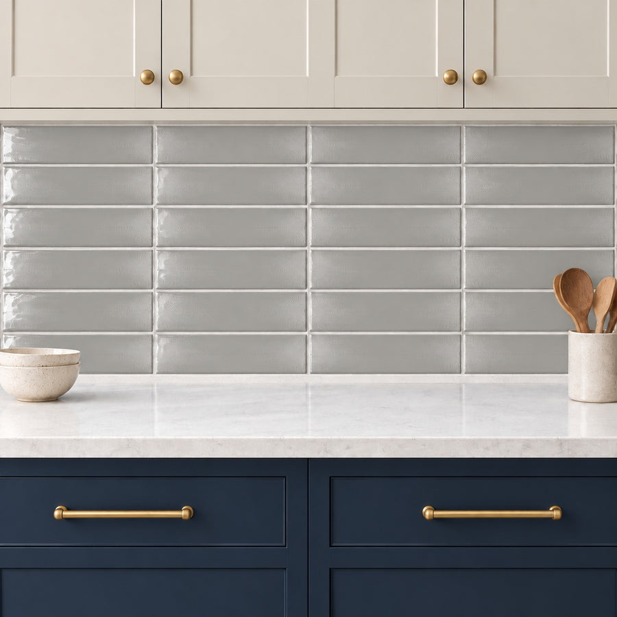 Creston Neu Gray 3x12 Bright Glossy Ceramic Tile