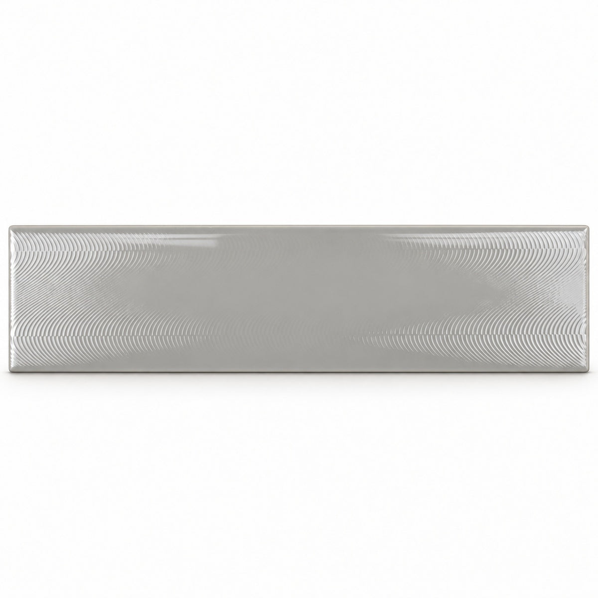 Creston Neu Gray 3x12 Bright Glossy Ceramic Tile — studio tile visualization