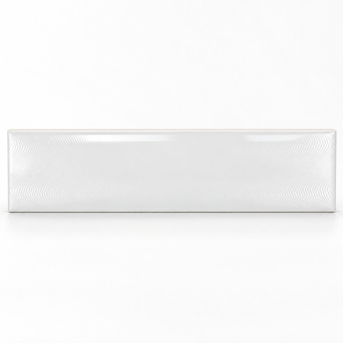 Creston White Ice 3x12 Bright Glossy Ceramic Tile — studio tile visualization
