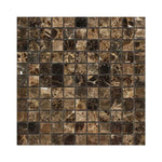Load image into Gallery viewer, Emperador Dark 1x1 Polished  Mosaic Tile

