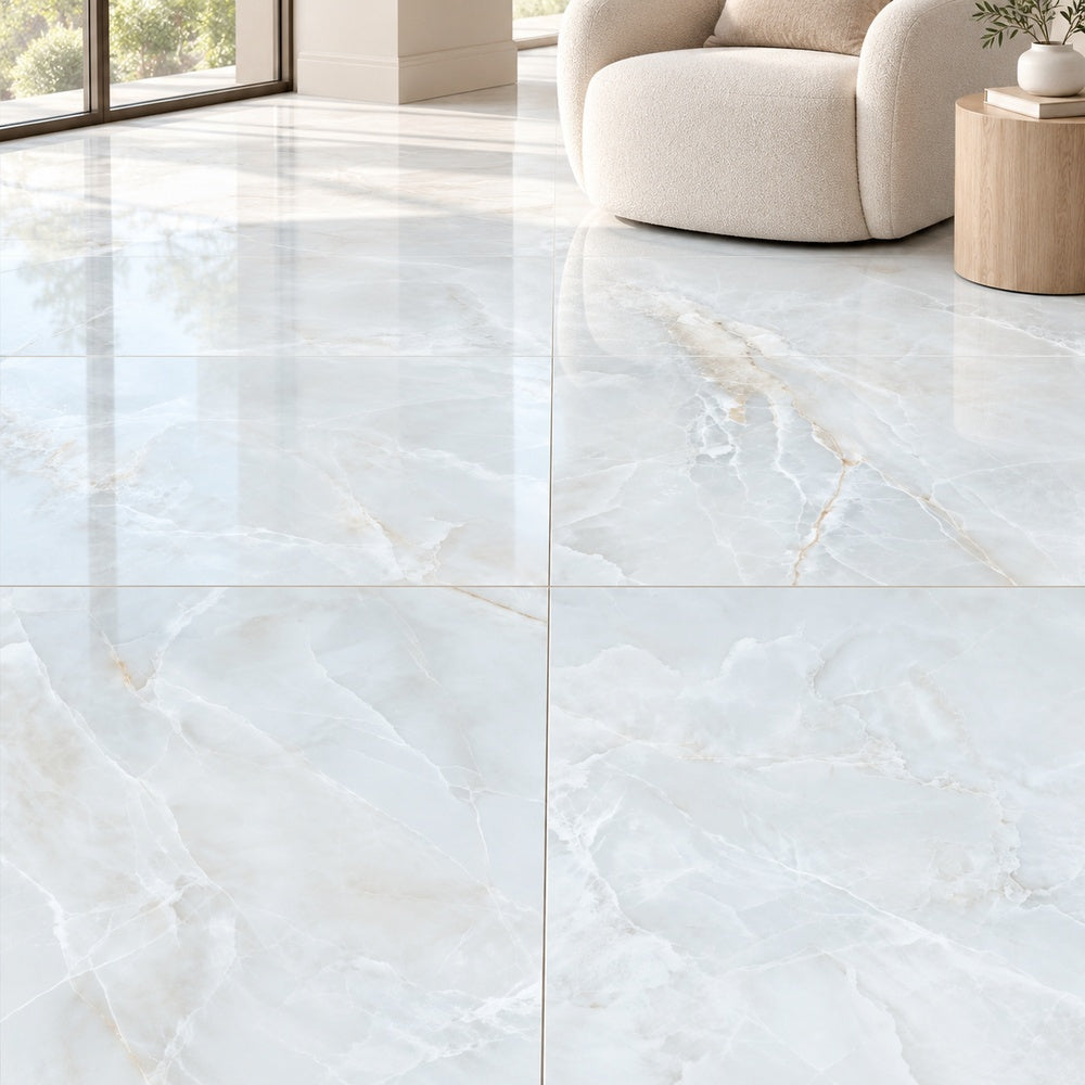 Eterna Athea Heather 48x48 Polished Porcelain Tile - installation view