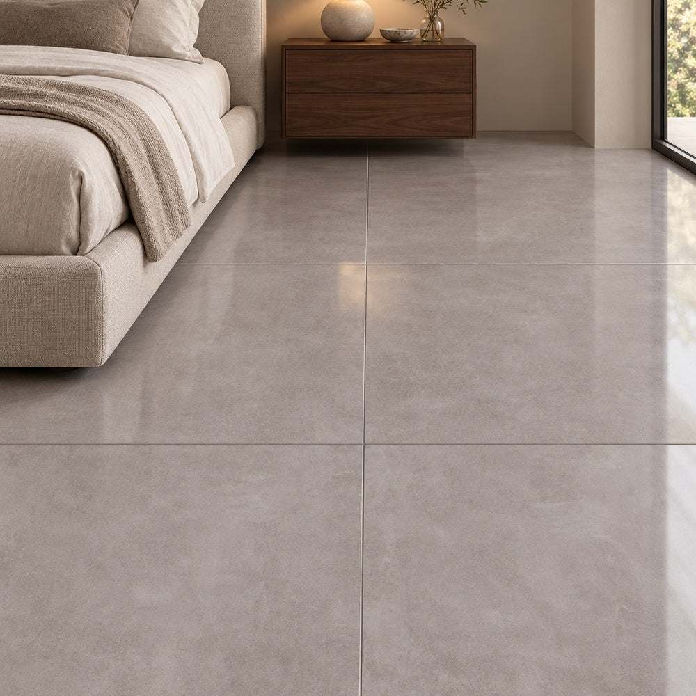 Eterna Urban Pearl 48x48 Polished/Matte Porcelain Tile — generated installation scene