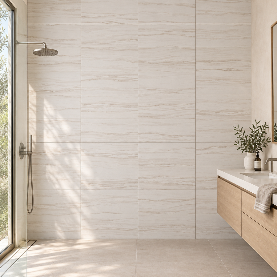 Flamen Blanco 12x24 Matte Porcelain Tile