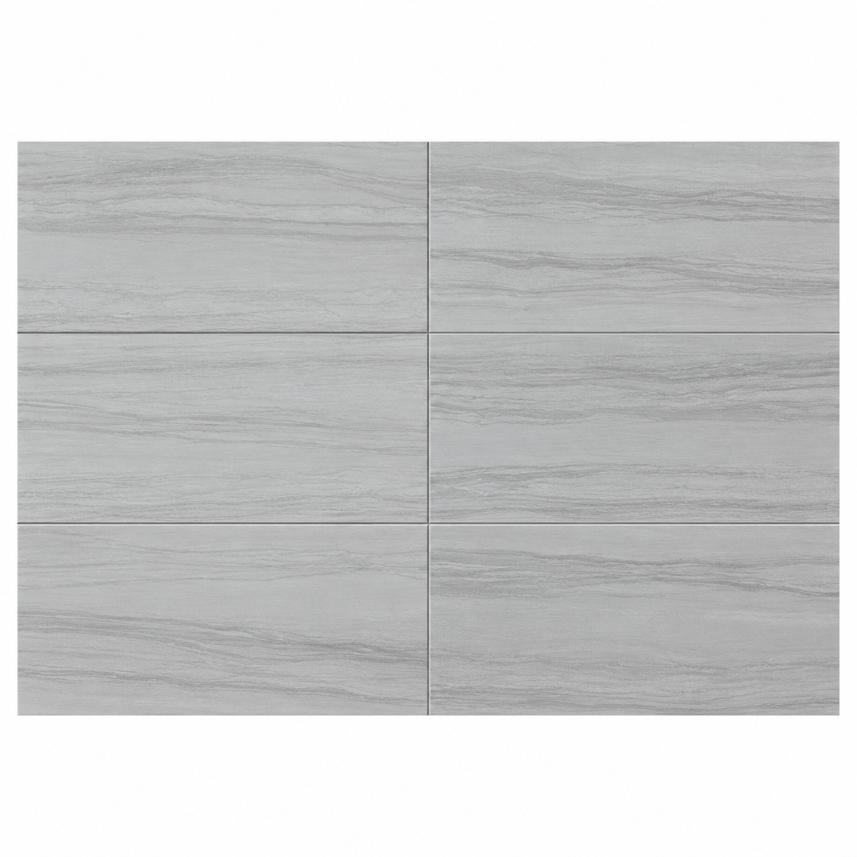 Flamen Gris 12x24 matte porcelain installed detail — AI-generated visualization.