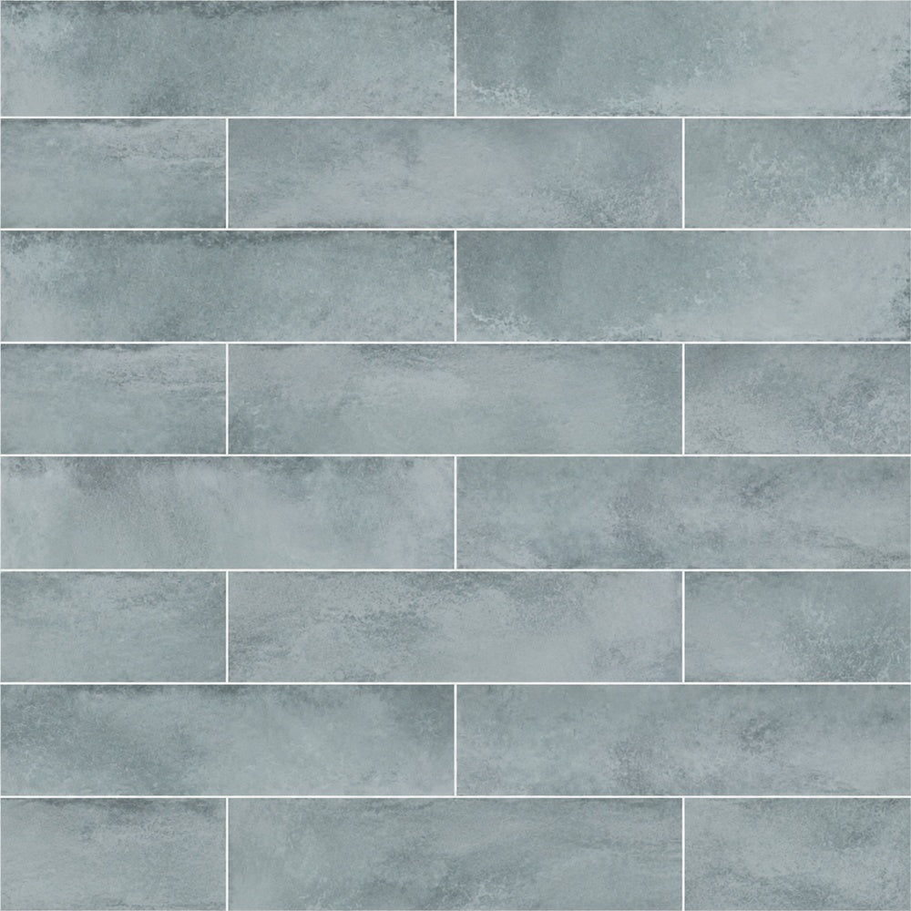 Genesis Aqua 3x12 BG Ceramic Tile installed tile close-up