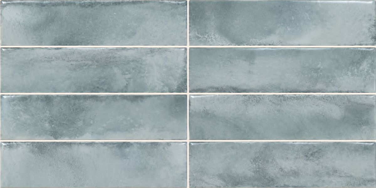 Genesis aqua 3x12 glossy ceramic tile — tile layout visualization