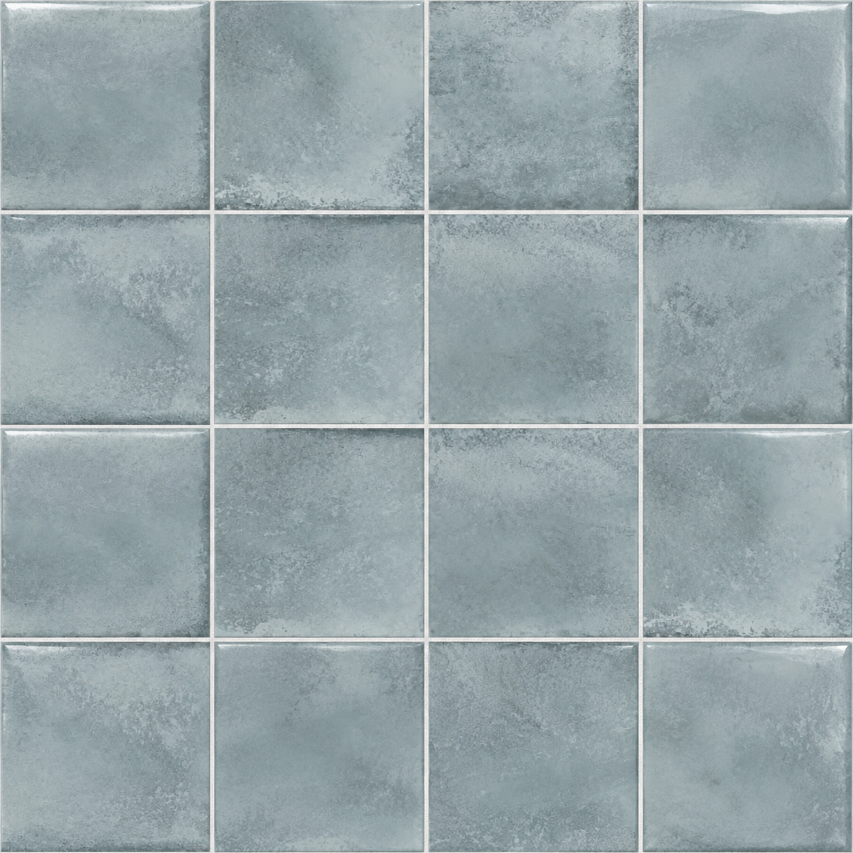 Genesis aqua 4x4 glossy ceramic wall tile — AI-generated pattern visualization