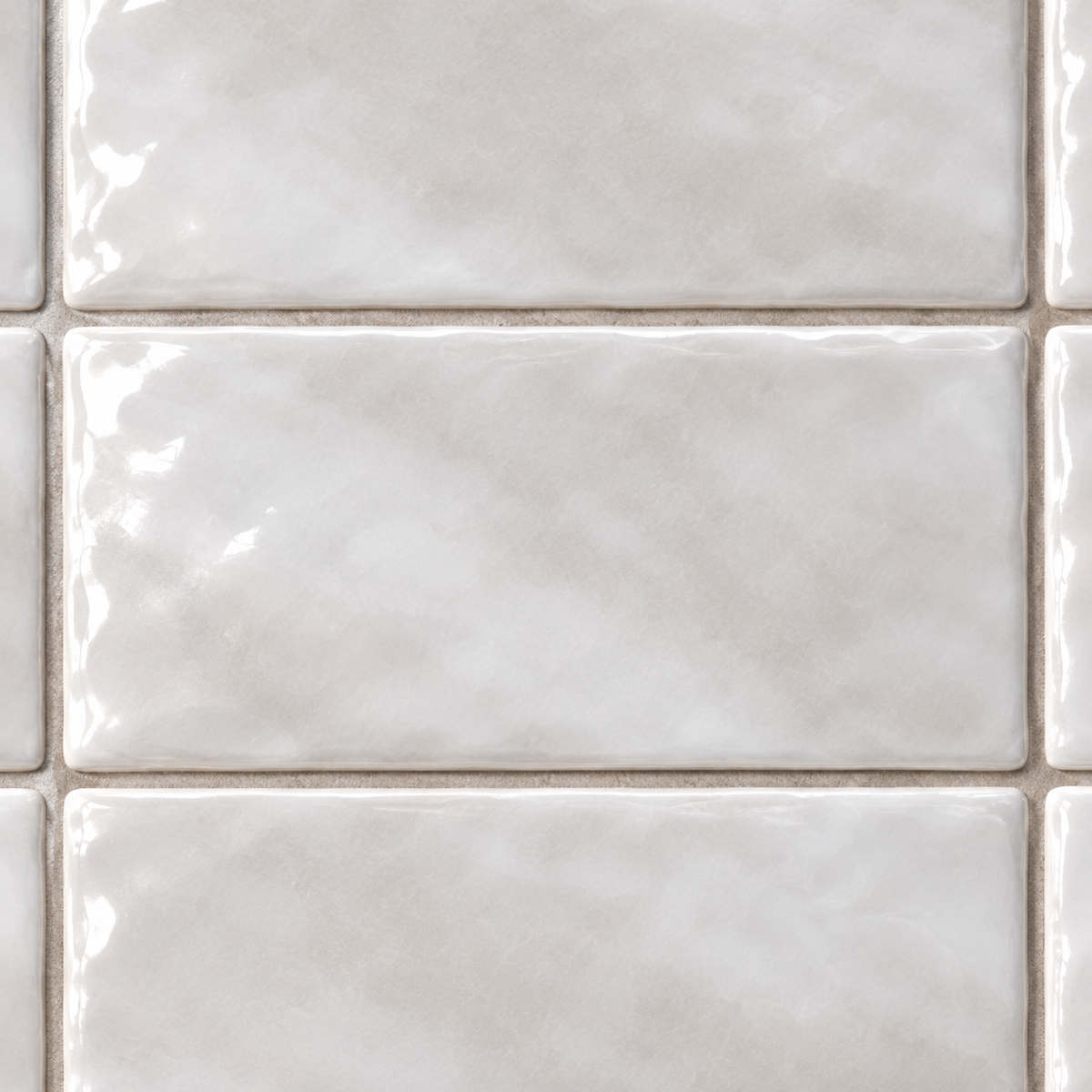 Genesis Cloud 3x6 glossy ceramic wall tile — AI-generated detail visualization