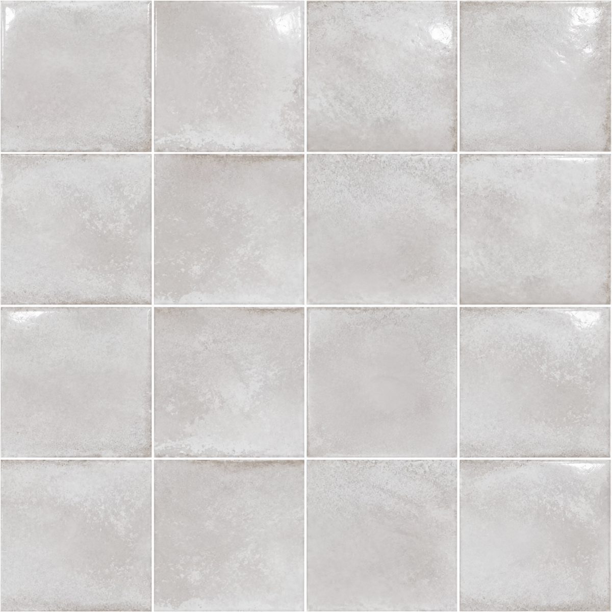 Genesis Cloud 4x4 glossy ceramic wall tile — AI-generated pattern visualization