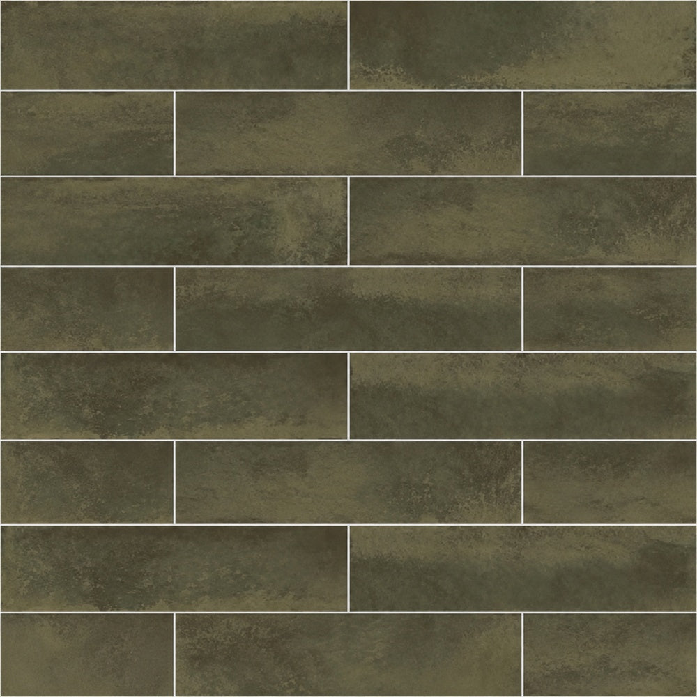 Genesis Moss 3x12 BG Ceramic Tile installed tile close-up