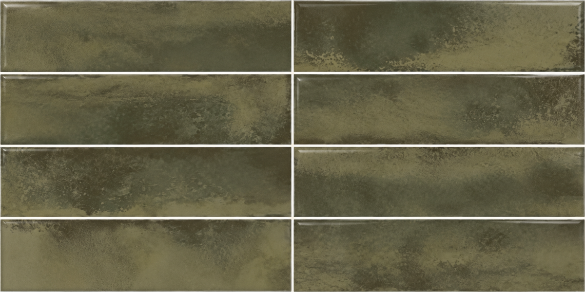 Genesis moss 3x12 glossy ceramic tile — tile layout visualization