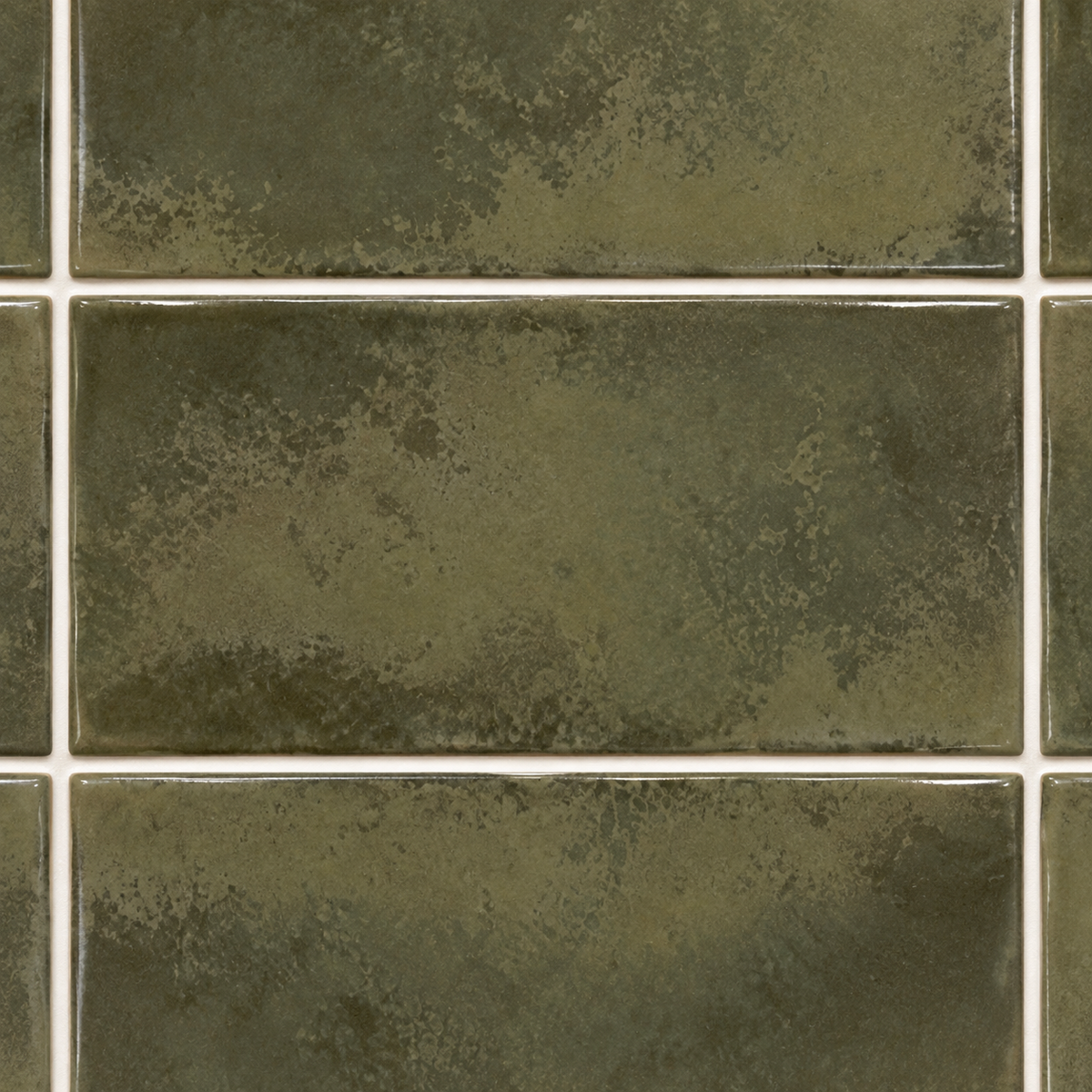 Genesis moss 3x6 ceramic tile — glaze detail