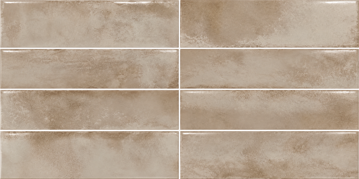 Genesis sandstone 3x12 glossy ceramic tile — tile layout visualization