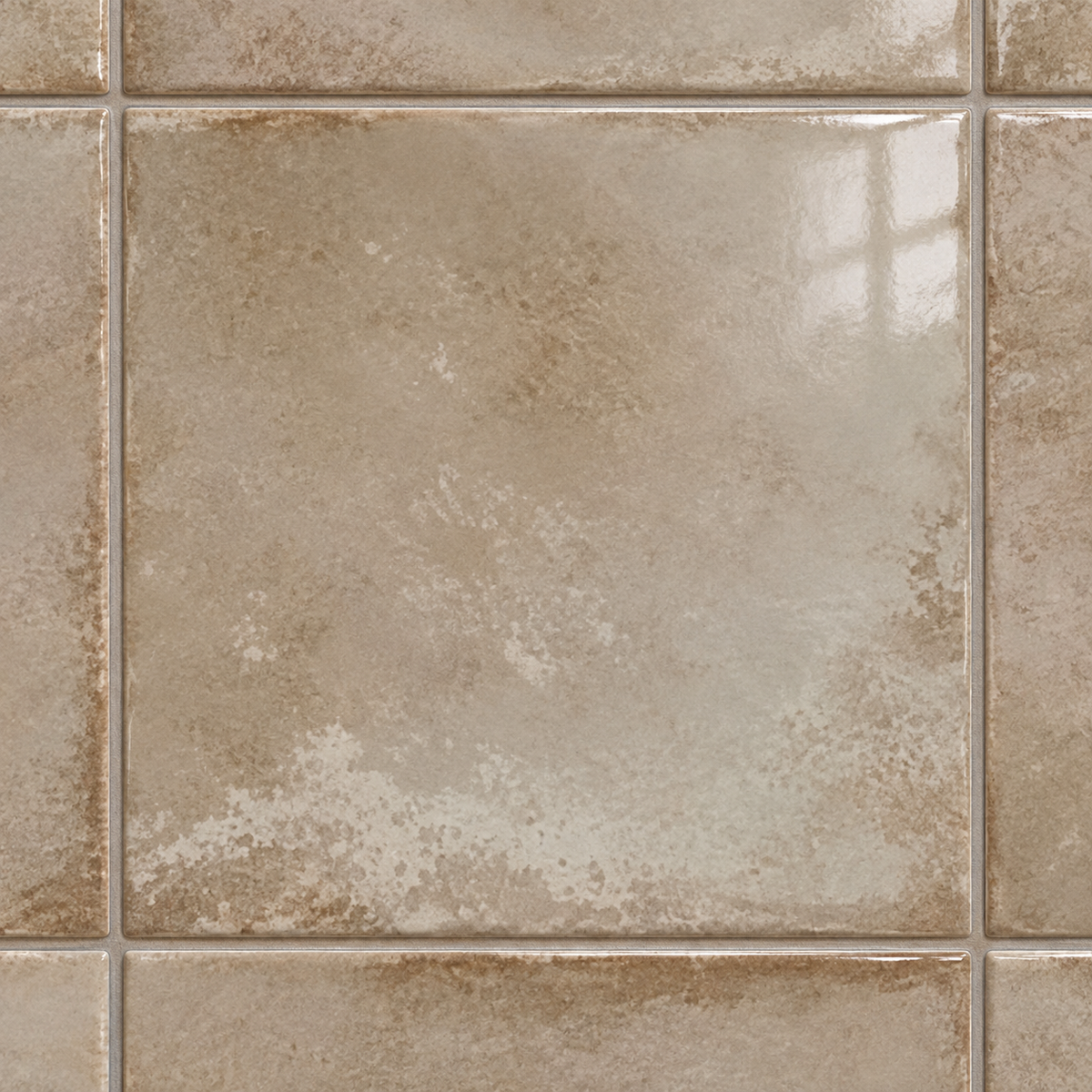 Genesis sandstone 4x4 glossy ceramic wall tile — AI-generated detail visualization