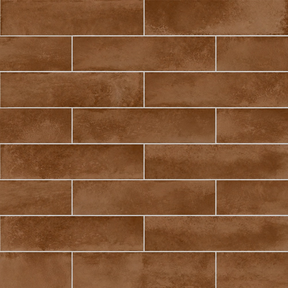 Genesis Sunset 3x12 BG Ceramic Tile installed tile close-up