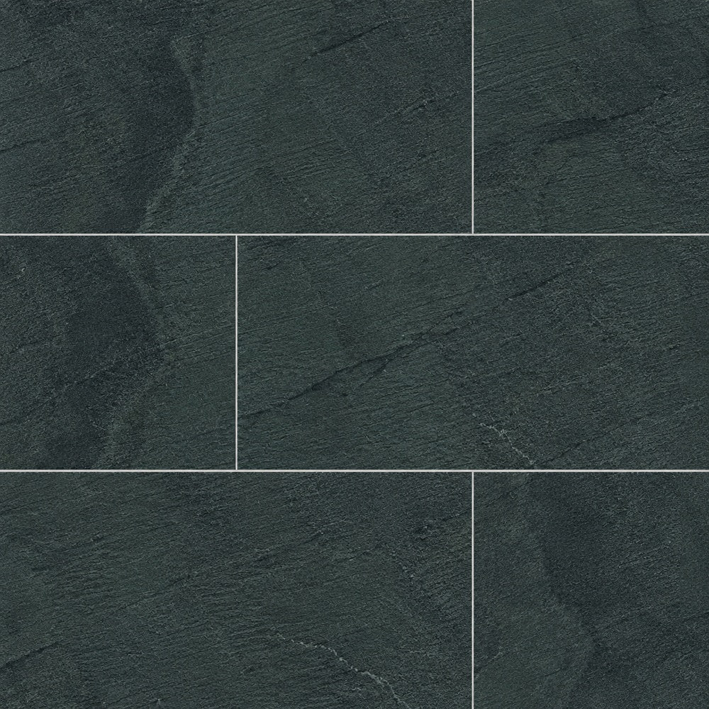 Grove Negro 12x24 R Matte Porcelain Tile large-format installed close-up