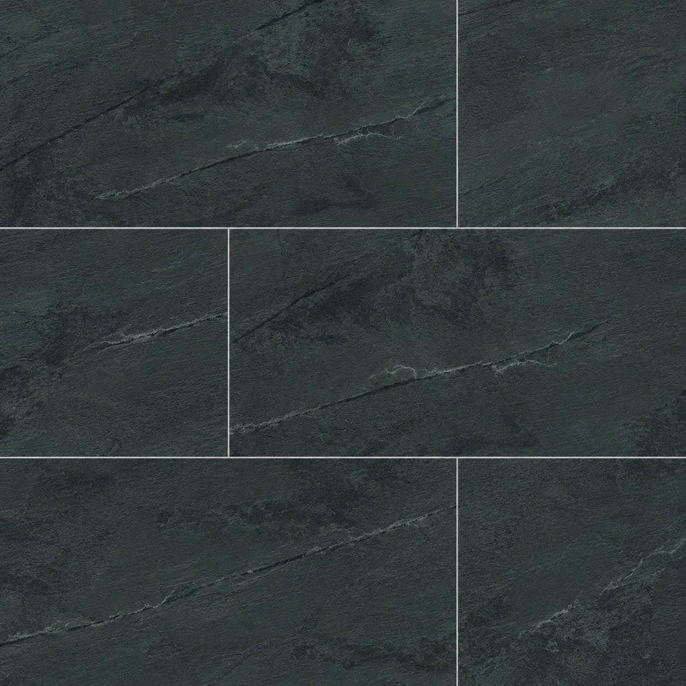 Grove Negro 24x48 R Matte Porcelain Tile large-format installed close-up