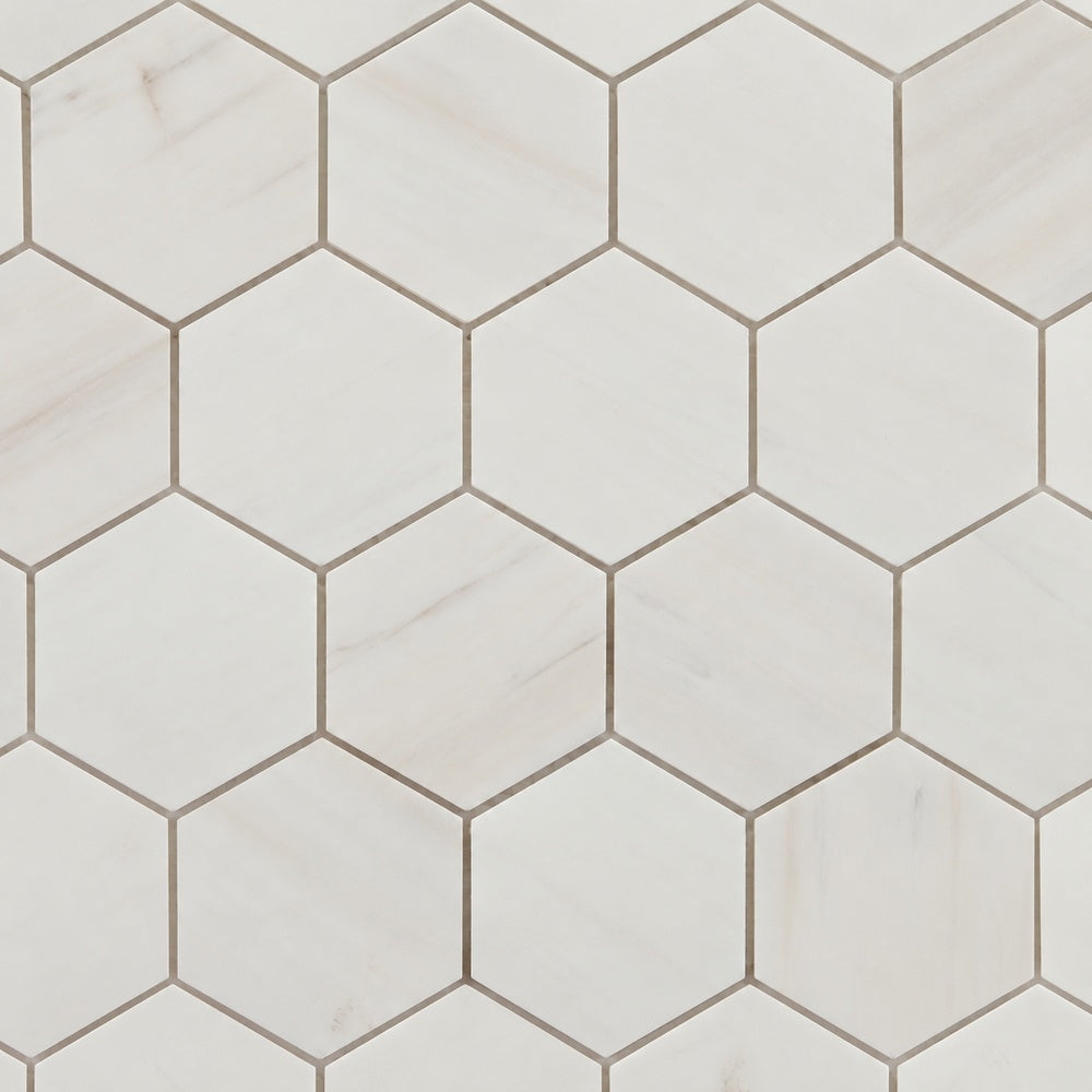 Hexalux Dolomite 10.25x11.75 Honed Mosaic Tile close-up