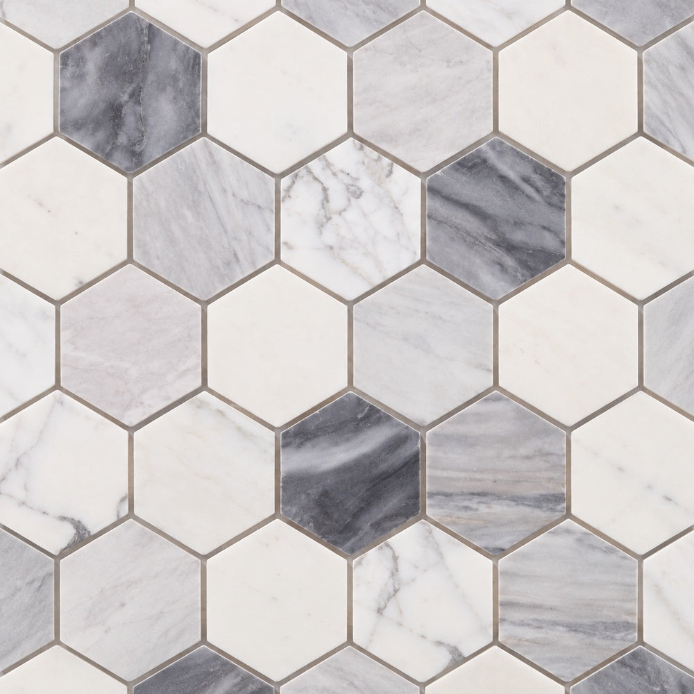 Hexalux Dusk 10x11.5 Honed Mosaic Tile close-up