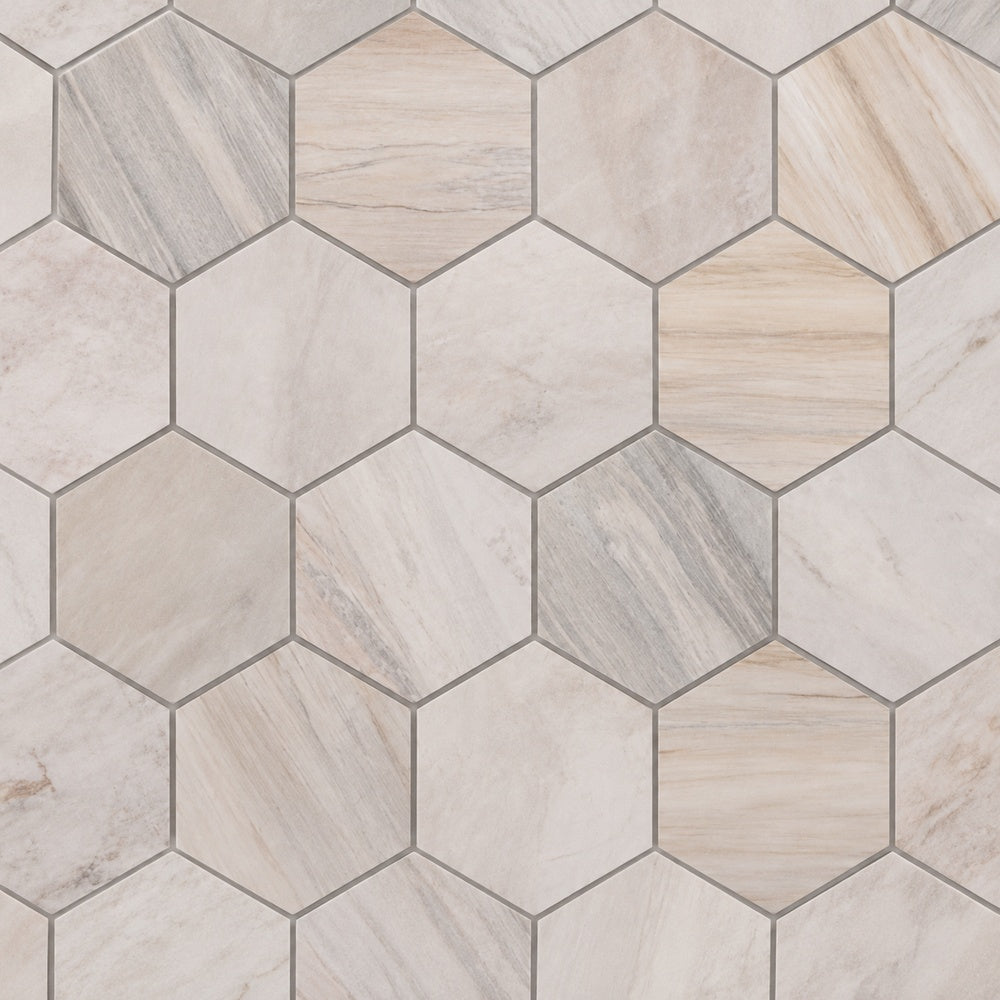 Hexalux Eura (Eurasian) 10x11.25 Honed Mosaic Tile close-up