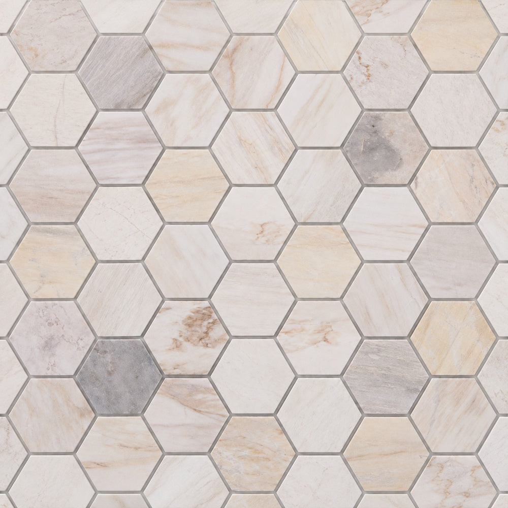 Hexalux Eura (Eurasian) 11.75x12 Polished Mosaic Tile close-up